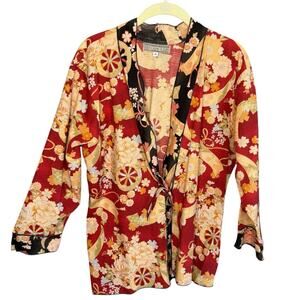 Dinah Lee Art to Wear Vintage Floral Kimono Size XL